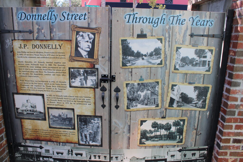Donnelly Street Through The Years historical display in Mount Dora FL